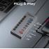 Promate GegaHub-10G 7-in-1 USB-C Multiport Hub, Dual USB-C and USB-A Ports with 10Gbps Data Transfer, Fast Charging USB-C and USB-A Ports, 20W USB-C PD Port, Individual Power Switch and Plug Play